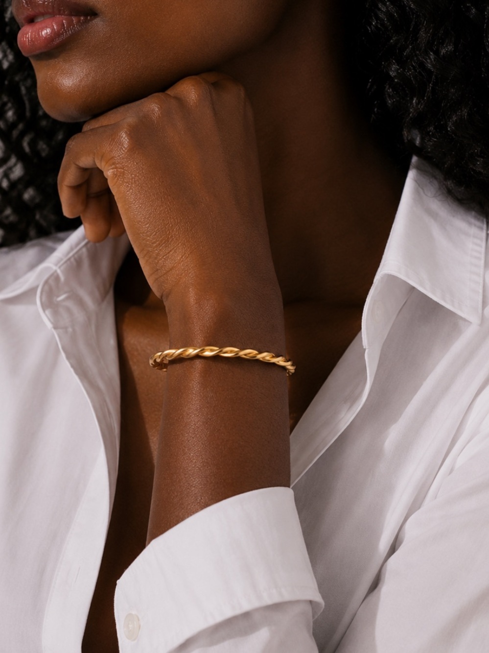 New! Gold Braided Cuff Bracelet (1057) NWOT